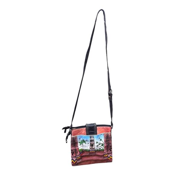 Sharif Crossbody Bag New York Cat Design Hand Painted Egyptian Strap READ - Picture 12 of 14
